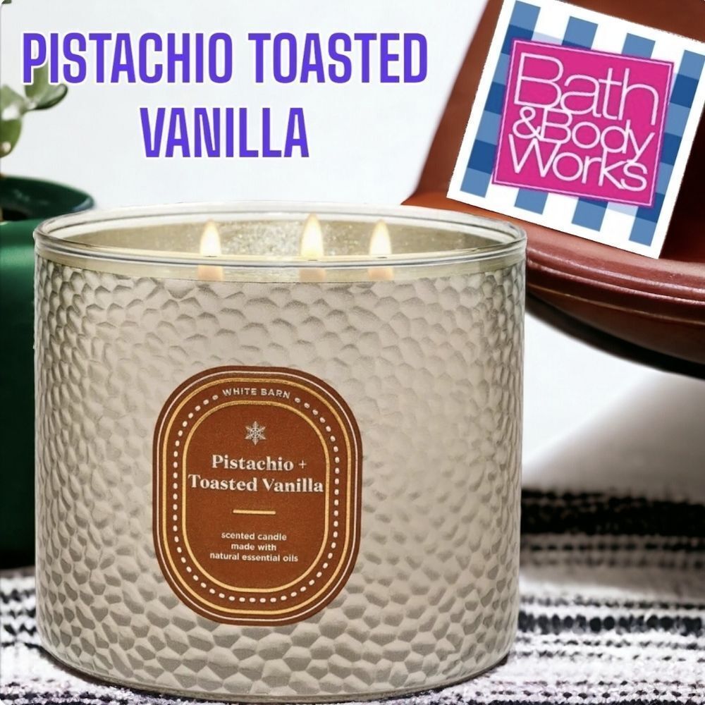 Pistachio Toasted Vanilla 3 Wick Candle by Bath and Body Works